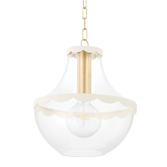 Mitzi H668701L-AGB/SCR One Light Pendant, Aged Brass