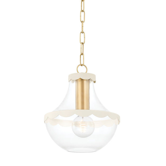 Mitzi H668701S-AGB/SCR One Light Pendant, Aged Brass