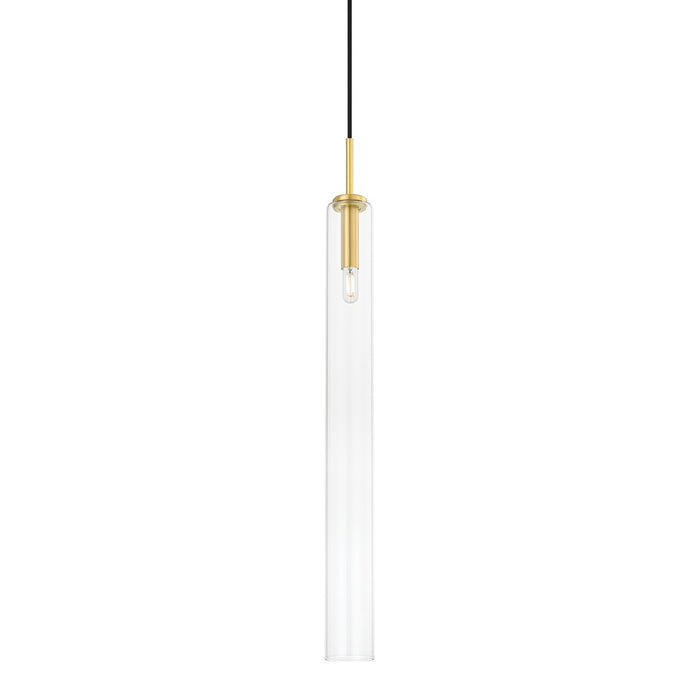 Mitzi H701701L-AGB One Light Pendant, Aged Brass