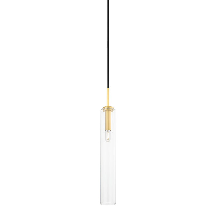 Mitzi H701701S-AGB One Light Pendant, Aged Brass