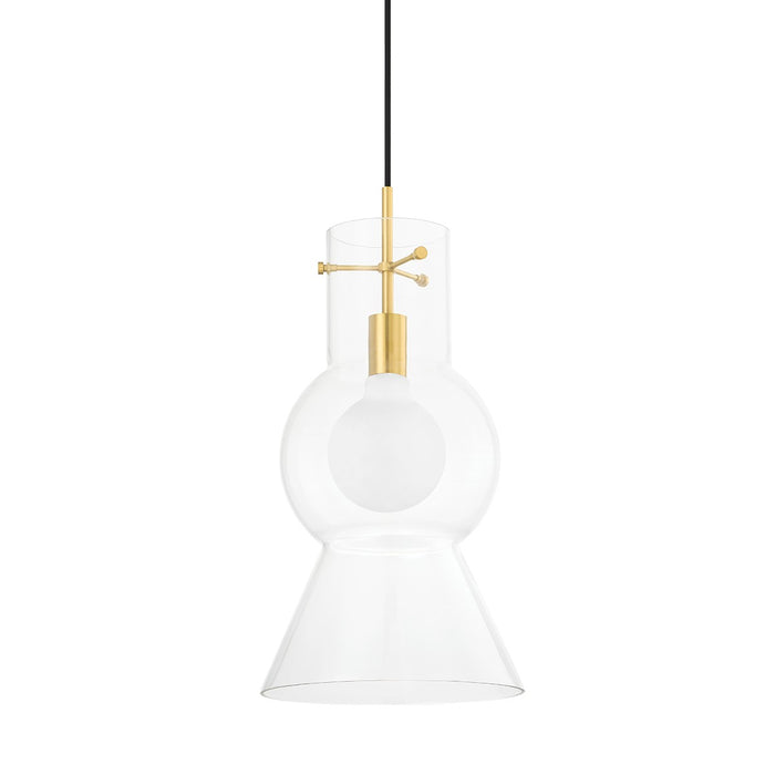 Mitzi H702701L-AGB One Light Pendant, Aged Brass