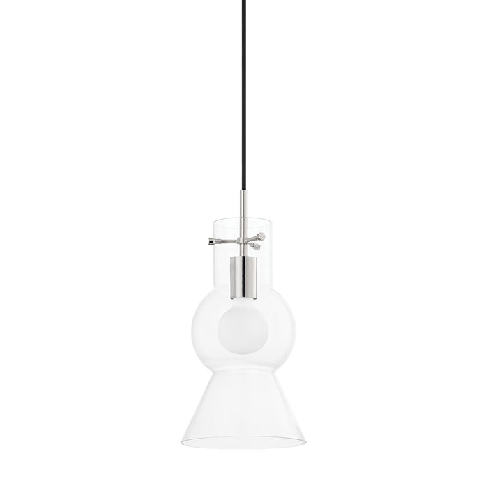 Mitzi H702701S-PN One Light Pendant, Polished Nickel