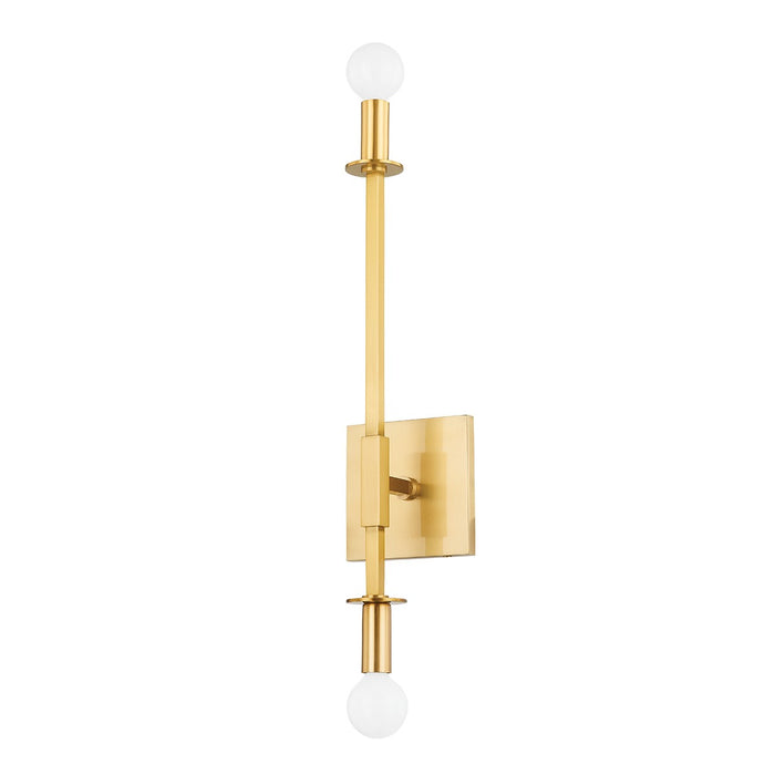 Mitzi H717102-AGB Two Light Wall Sconce, Aged Brass