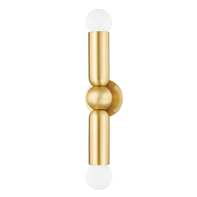 Mitzi H720102-AGB Two Light Wall Sconce, Aged Brass