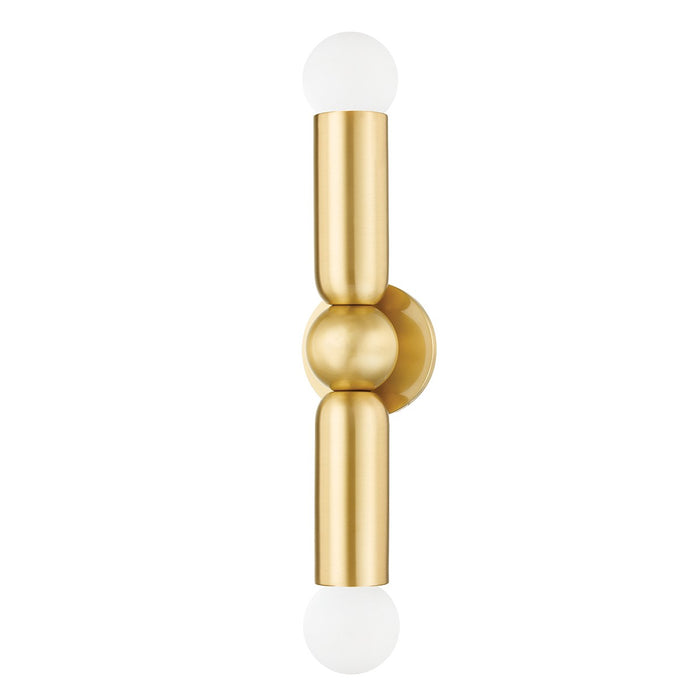 Mitzi H720102-AGB Two Light Wall Sconce, Aged Brass