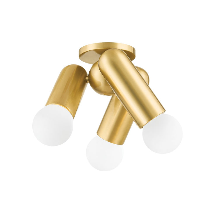Mitzi H720503-AGB Three Light Flush Mount, Aged Brass