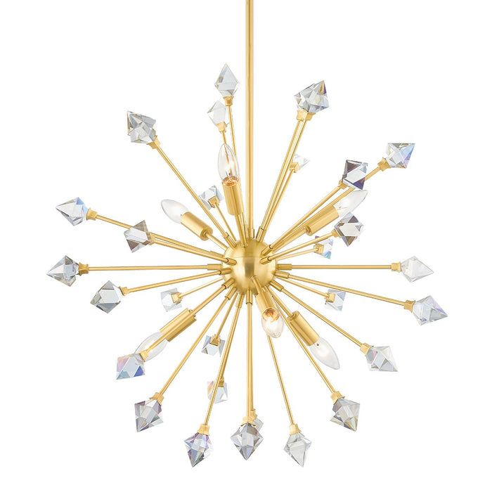Mitzi H727806-AGB Six Light Chandelier, Aged Brass