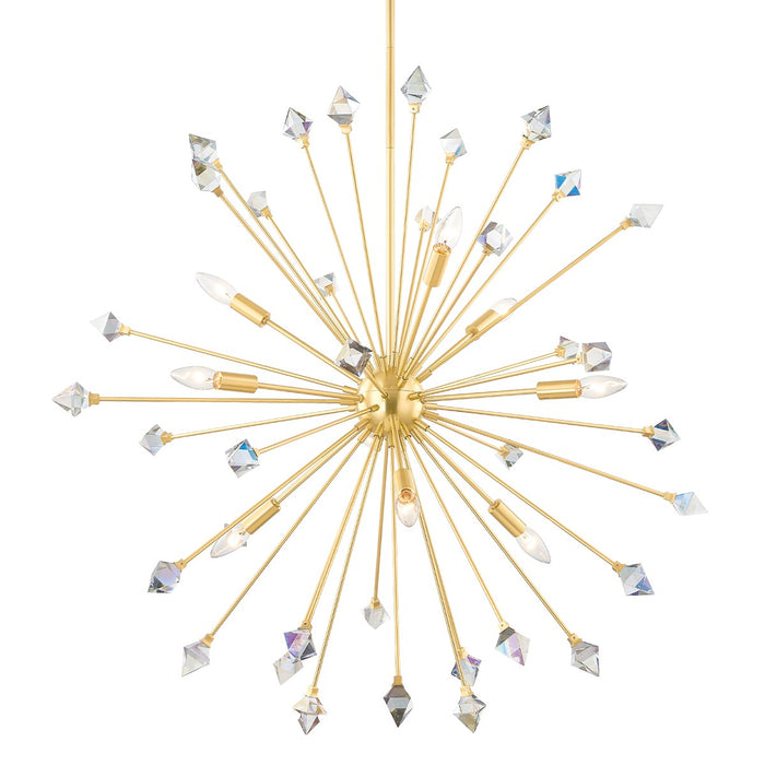 Mitzi H727809-AGB Nine Light Chandelier, Aged Brass