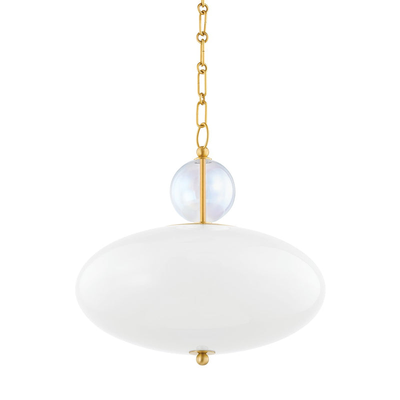 Mitzi H729701-AGB One Light Pendant, Aged Brass