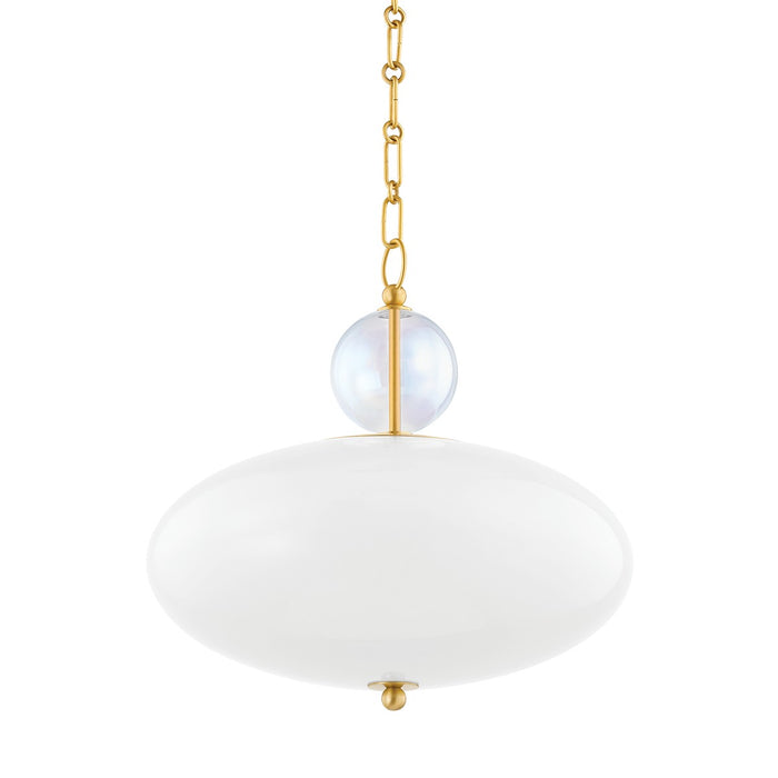 Mitzi H729701-AGB One Light Pendant, Aged Brass