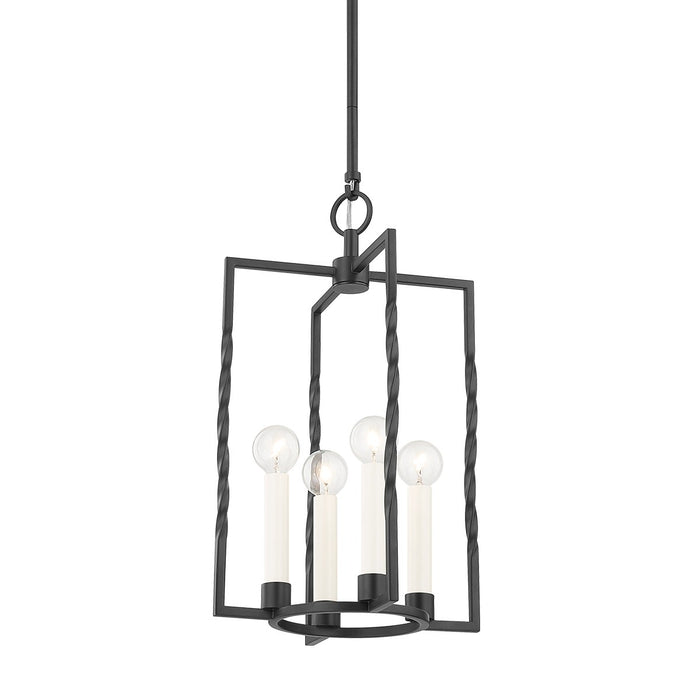 Mitzi H731704S-TBK Four Light Lantern, Textured Black