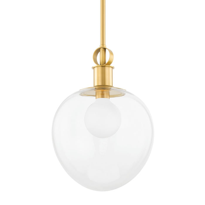 Mitzi H736701L-AGB One Light Pendant, Aged Brass