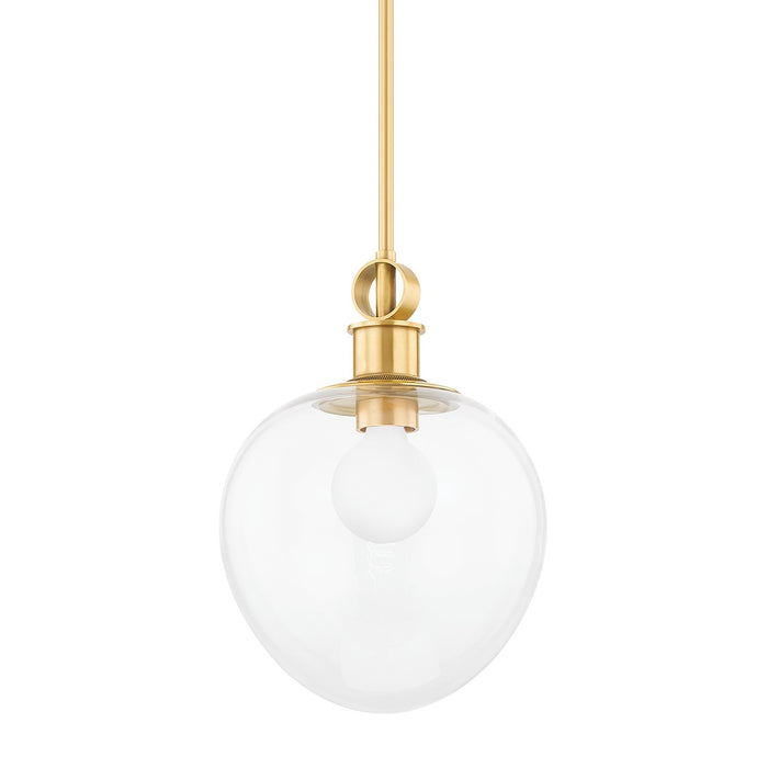 Mitzi H736701S-AGB One Light Pendant, Aged Brass