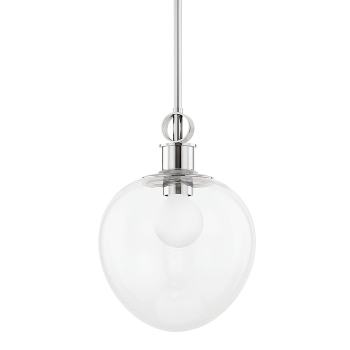 Mitzi H736701S-PN One Light Pendant, Polished Nickel