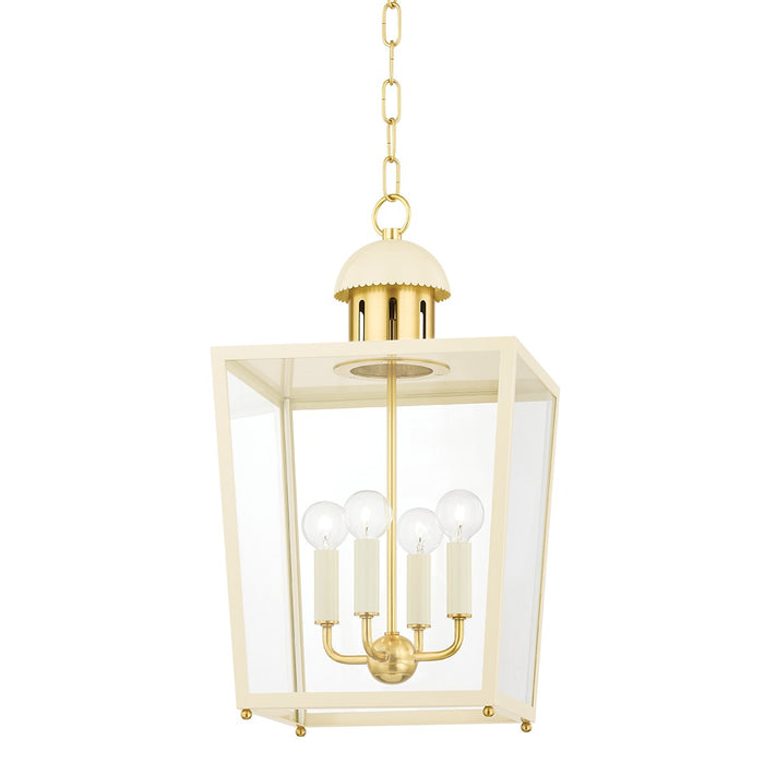 Mitzi H737704S-AGB/SCR Four Light Lantern, Aged Brass