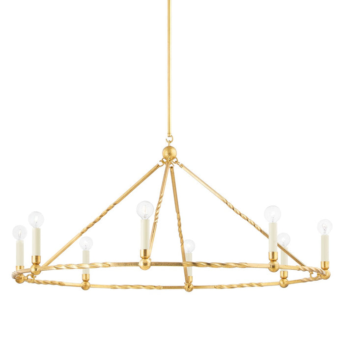Mitzi H738808-VGL Eight Light Chandelier, Vintage Gold Leaf