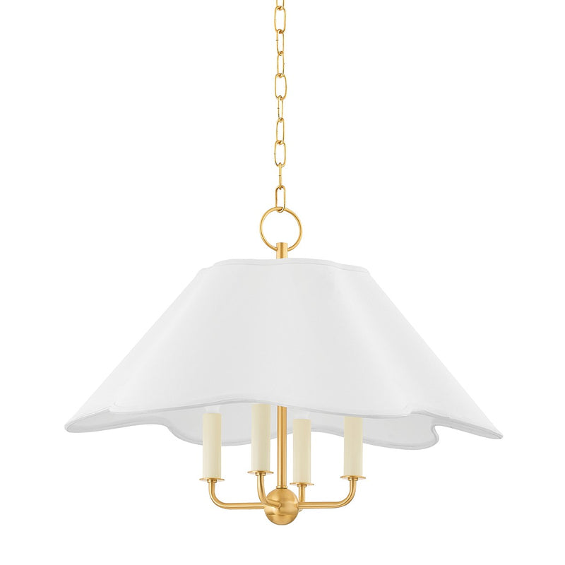 Mitzi H749804-AGB Four Light Pendant, Aged Brass