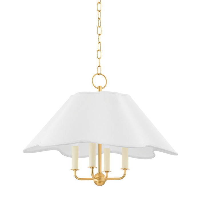 Mitzi H749804-AGB Four Light Pendant, Aged Brass