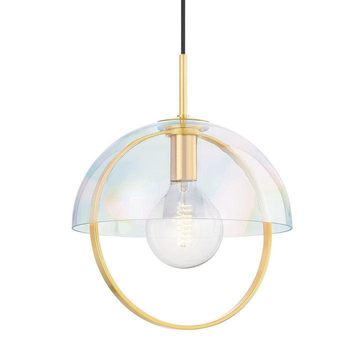 Mitzi H752701L-AGB One Light Pendant, Aged Brass