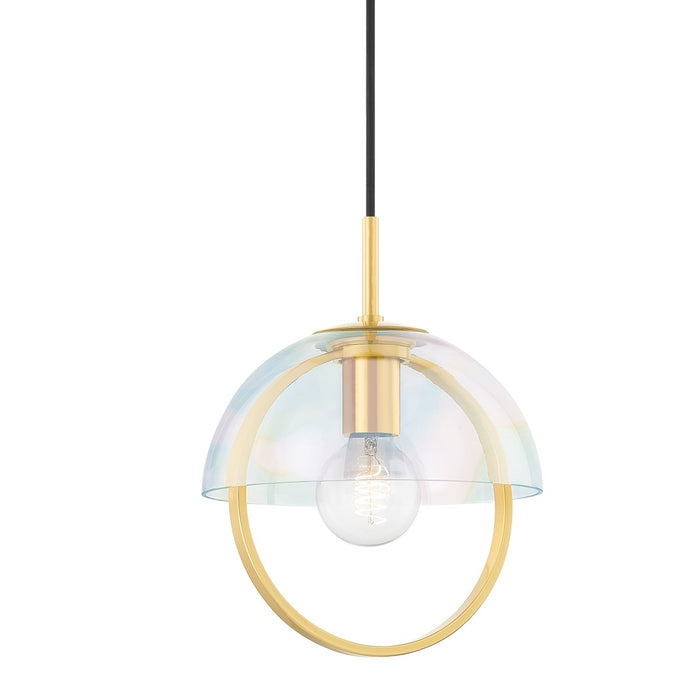 Mitzi H752701S-AGB One Light Pendant, Aged Brass