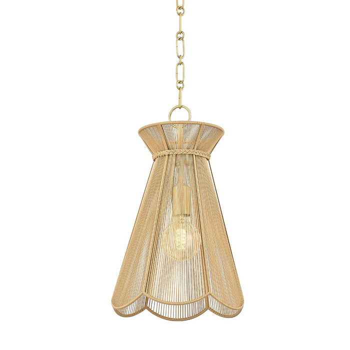 Mitzi H755701-AGB One Light Pendant, Aged Brass