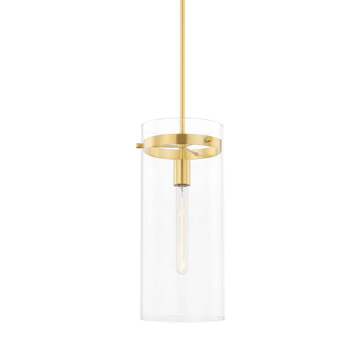 Mitzi H756701L-AGB One Light Pendant, Aged Brass