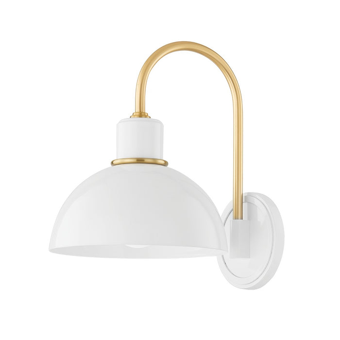 Mitzi H769101-AGB/GWH One Light Wall Sconce, Aged Brass