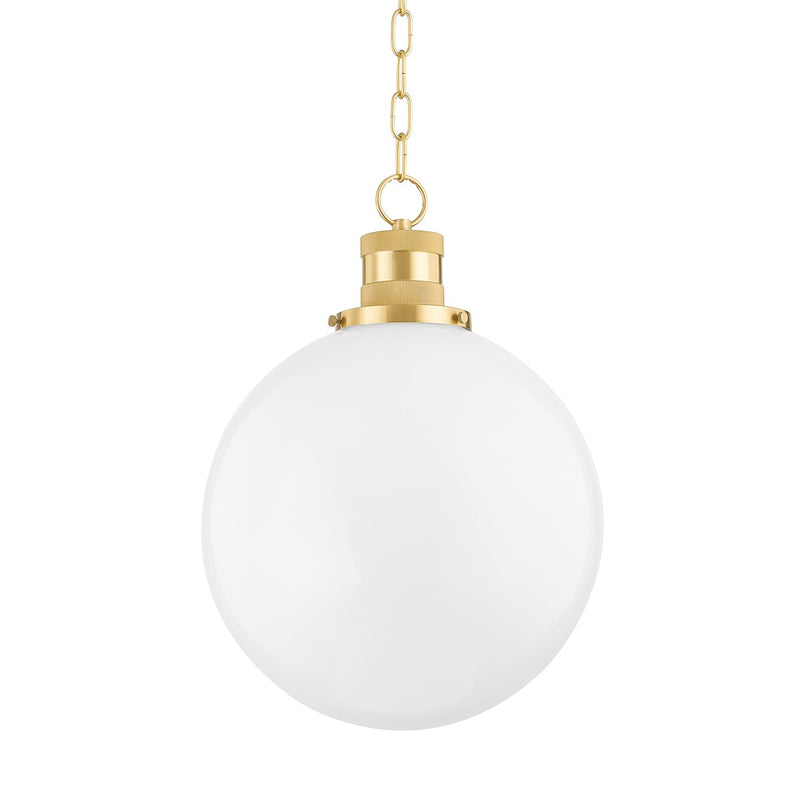 Mitzi H770701L-AGB One Light Pendant, Aged Brass