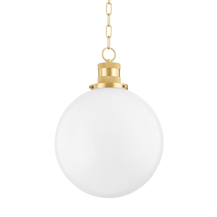 Mitzi H770701L-AGB One Light Pendant, Aged Brass