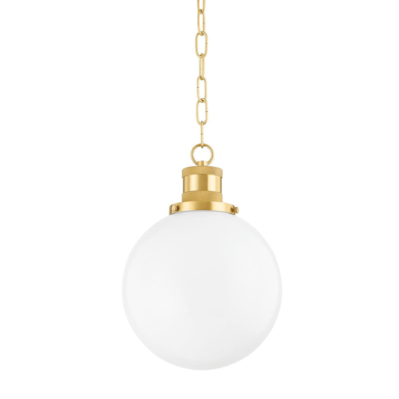 Mitzi H770701S-AGB One Light Pendant, Aged Brass
