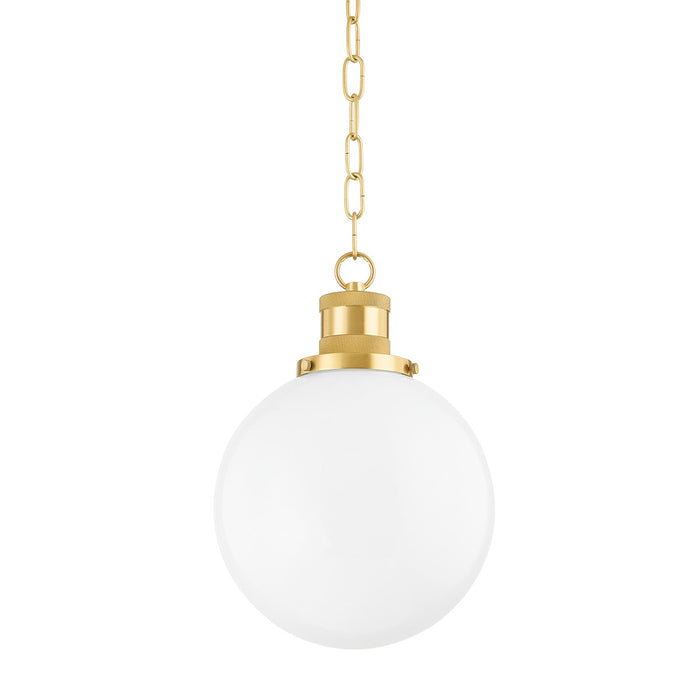 Mitzi H770701S-AGB One Light Pendant, Aged Brass