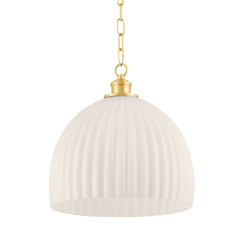 Mitzi H771701L-AGB One Light Pendant, Aged Brass