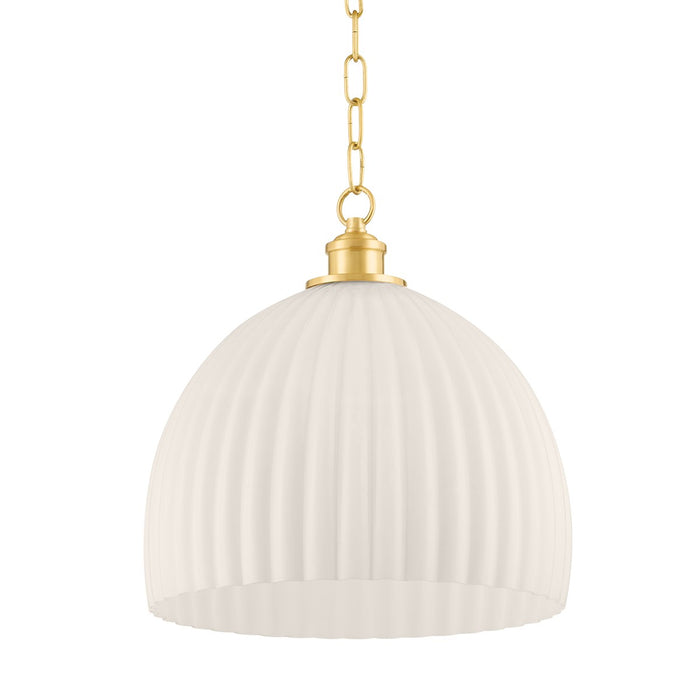 Mitzi H771701L-AGB One Light Pendant, Aged Brass