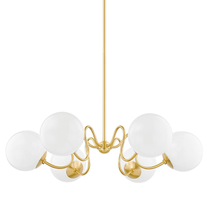 Mitzi H772806-AGB Six Light Chandelier, Aged Brass