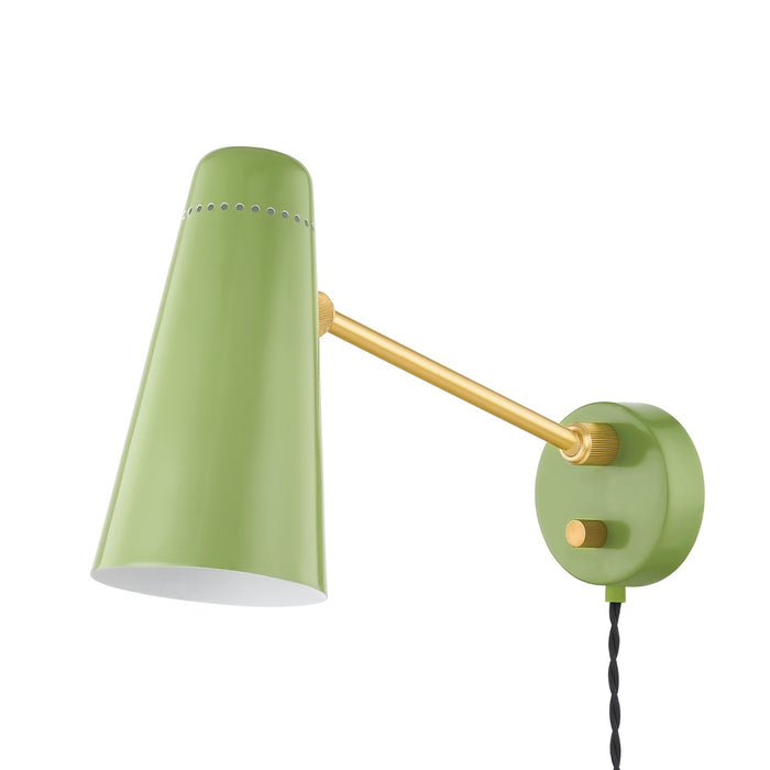 Mitzi HL598201-AGB/SGR One Light Wall Sconce, Aged Brass