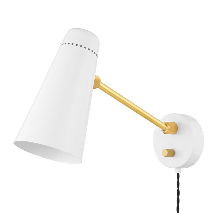 Mitzi HL598201-AGB/SWH One Light Wall Sconce, Aged Brass