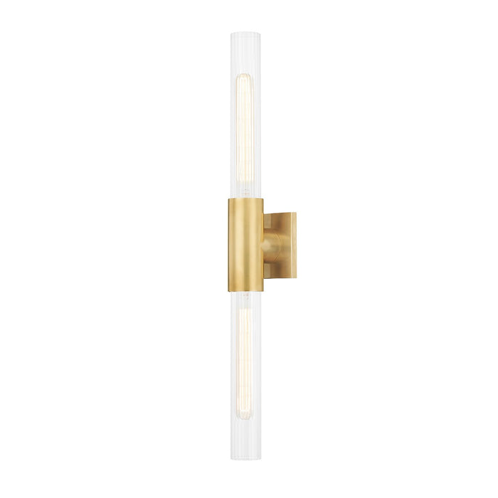Hudson Valley 1202-AGB Two Light Wall Sconce, Aged Brass