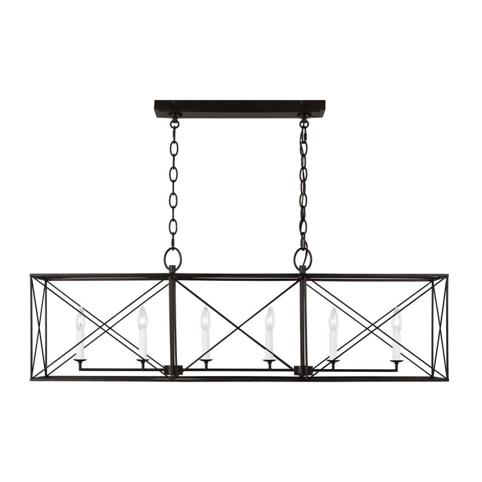 Visual Comfort Studio CC1646AI Six Light Chandelier, Aged Iron