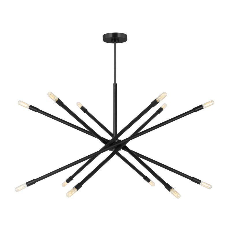 Visual Comfort Studio CC16512MBK 12 Light Chandelier, Midnight Black