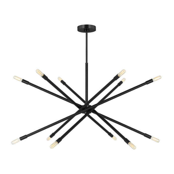 Visual Comfort Studio CC16512MBK 12 Light Chandelier, Midnight Black