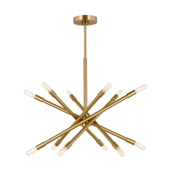Visual Comfort Studio CC16712BBS 12 Light Chandelier, Burnished Brass