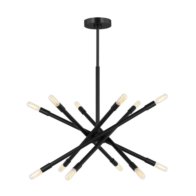 Visual Comfort Studio CC16712MBK 12 Light Chandelier, Midnight Black