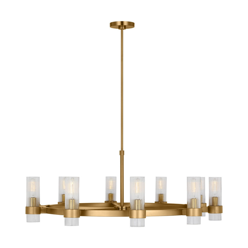 Visual Comfort Studio CC16810BBS Eight Light Chandelier, Burnished Brass