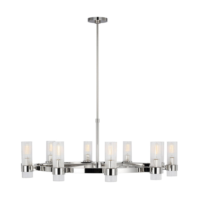 Visual Comfort Studio CC16810PN Eight Light Chandelier, Polished Nickel