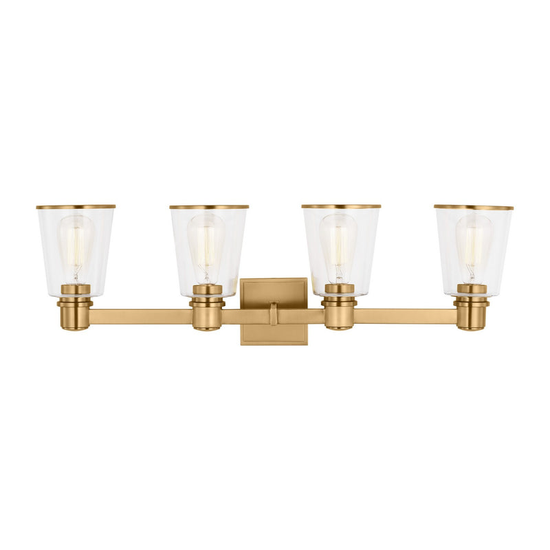 Visual Comfort Studio CV1034BBS Four Light Bath Vanity, Burnished Brass