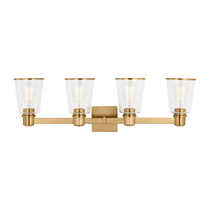 Visual Comfort Studio CV1034BBS Four Light Bath Vanity, Burnished Brass