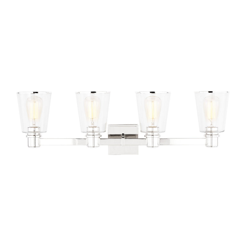 Visual Comfort Studio CV1034PN Four Light Bath Vanity, Polished Nickel