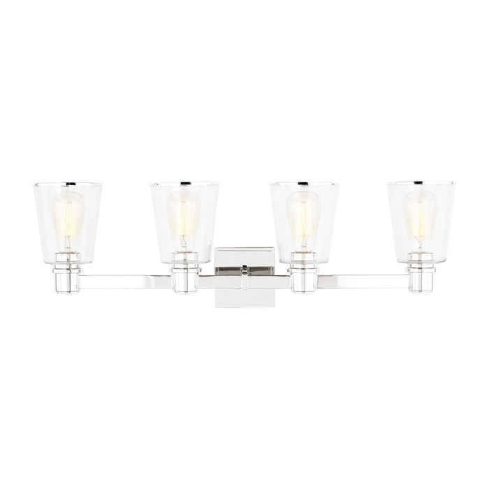 Visual Comfort Studio CV1034PN Four Light Bath Vanity, Polished Nickel