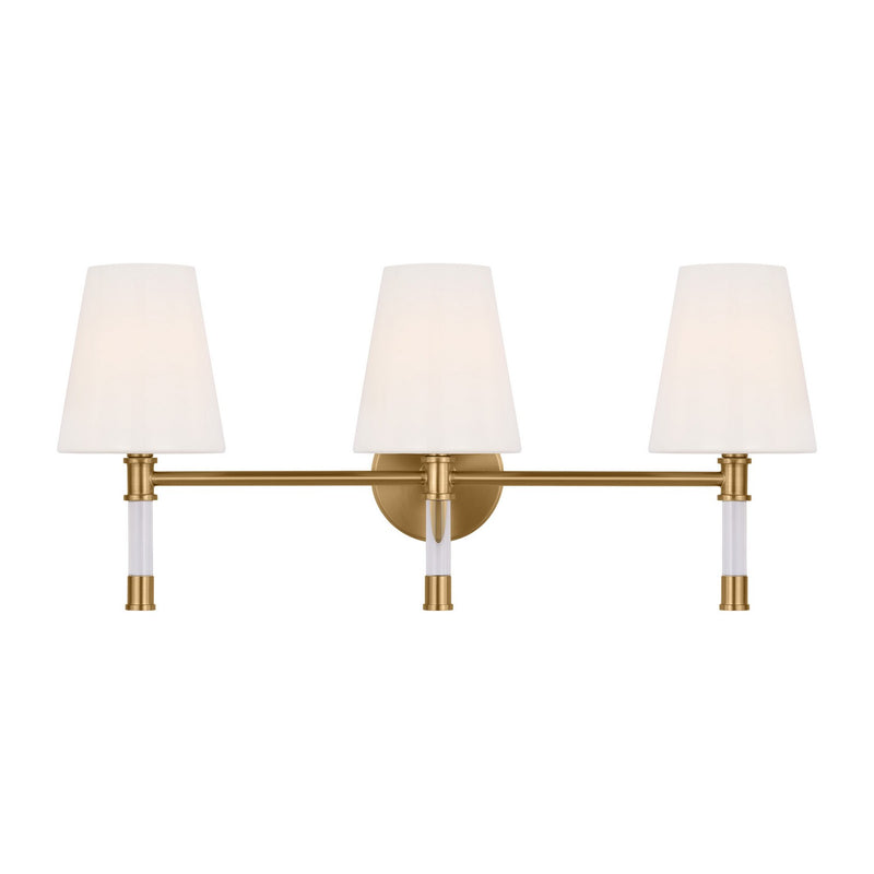 Visual Comfort Studio CV1053BBS Three Light Bath Vanity, Burnished Brass
