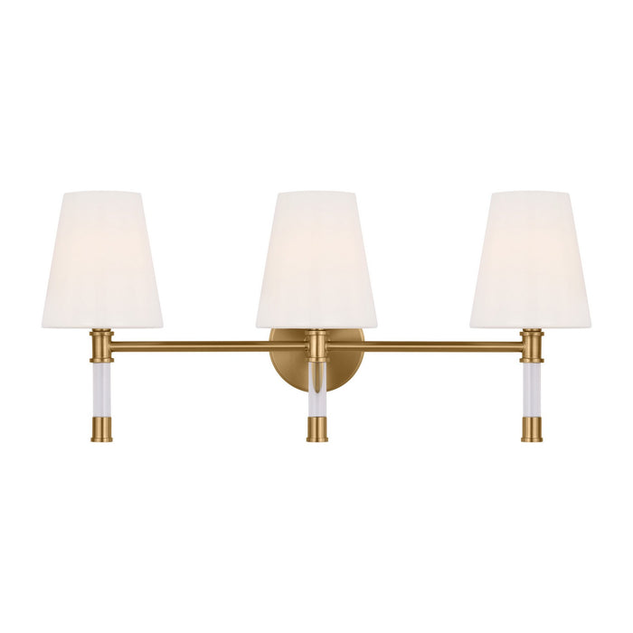Visual Comfort Studio CV1053BBS Three Light Bath Vanity, Burnished Brass